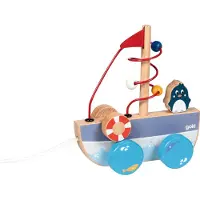 Goki Trekboot - - GOLLNEST &amp; KIESEL - Hout - 12 maanden - Fijne motoriek