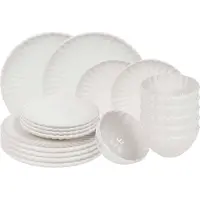 Cookinglife Serviesset Cardida Off White 18-delig / 6 personen - 6 dinerborden, 6 ontbijtborden en 6 kommen