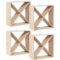 vidaXL Wijnrek 4 st Naturel 62 x 25 x 62 cm Massief grenenhout