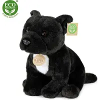 Rappa ECO knuffel Staffordshire Bull Terrier 30 cm - realistische knuffel van recyclede PET flessen - zwart