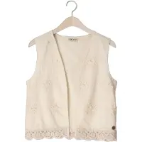 Like Flo gilet ecru Meisjes Katoen Openvallende hals Effen - maat 104