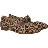 Remonte Ballerina met riempjes donkerbeige / zwart