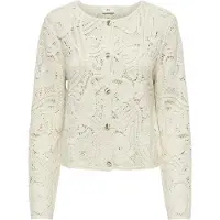 JDY Jacqueline de Yong Vest Jdyzanka L/s Crochet Cardigan Jrs 15372593 Cloud Dancer Dames Maat - XXL
