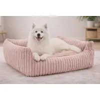 Odol-Plusz Hondenbed / Kattenbed - Gestepte Dierenmat 95x75cm, Comfortabel en Duurzaam Kussen voor Huisdieren, pink