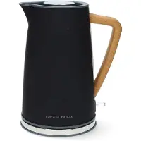 Gastronoma 18130006 - Waterkoker met groot waterreservoir van 1,7 L en kalkfilter - Zacht aanvoelende behuizing met roestvrijstalen afwerking - 2200 W - Zwart