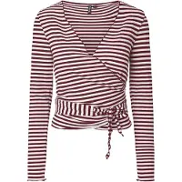 Pieces Shirt donkerrood / wit