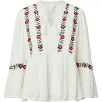 Y.A.S Blouse 'YASChella' lichtgroen / pink / donkerrood / wit