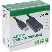 InLine actieve USB-A verlengkabel | voeding via USB-C poort | USB2.0 | 7,5 meter