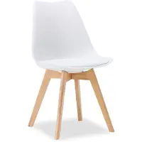 Homestyle4u Eetkamerstoel van Hout en Kunststof - Keukentoel - Wit