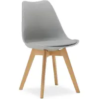 Homestyle4u Keukenstoel, grijs. Stoel van hout, modern design, kunststof. Eetkamerstoel, schaalstoel, houten eetstoel