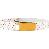 Ladeheid Kinderriem - Riem - Broekriem - Verstelbaar - Polyester - LA-TG-P15 - Weiß/Gelb/Erbsen - 8-15 Jahre