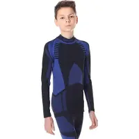 Ladeheid Kinderen Thermoshirt - Thermo ondergoed – Jongen - Meisje - Thermokleding - Longsleeve - LA-SS-Thermo-Shirt-Women - Zwart/Donkerblauw - 122-128