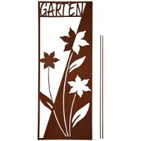 UNUS Tuinschild Tuin met bloemmotief roestlook 82.5x32cm