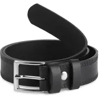 Ladeheid Kinderriem – Riem - Jongens - Broekriem - Verstelbaar - Leer – Zwart-2 – 65 cm LA-EL-KIDS