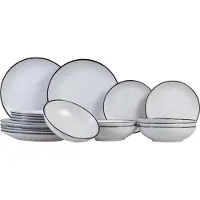 Cosy & Trendy Serviesset Speckle - Wit 18-delig / 6 personen - 6 dinerborden, 6 diepe borden en 6 ontbijtborden