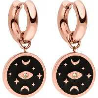 Purelei Oorbellen 'Galaxy' rose-goud / zwart / transparant