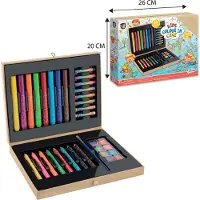Grafix Kleurkoffer voor Kinderen | 33-Delig | Creativiteitsdoos voor kinderen | Kleuren | Schminken | Tekenen | Knutselen |