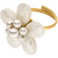 Purelei Ring 'Pearly Flower' goud / parelwit