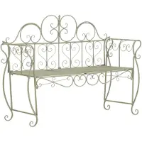 CLP Minna Tuinbank - metalen bank - armleuningen - art nouveau - 180 kg - antiek/groen