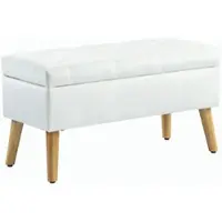 HOMCOM -Sitzbank-Polyester, Schaumstoff-80L x 35B x 42H cm-Weiß