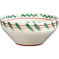 Mica Decorations Schaal Venda Wit / Groen D 26 H 11,5 Cm