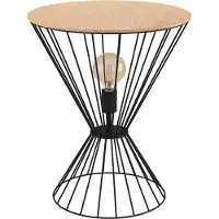 Eglo 99794 Desierto Tafellamp Staal Zwart/Hout Bruin - 1 x E27