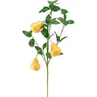 Viana Kunstmatige decoratieve perentak, geel, 75cm, fruittak, kunstbloemdeco