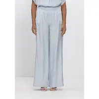 NUKUS Dames Broeken Rubi Pants Shiny - Lichtblauw - Maat M