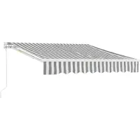 En.casa Zonnescherm Bitonto luifel handbediend met knikarm 300x250 cm grijs en wit []