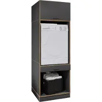 VCM Wasmachinekast met onderkast, wasmachineombouw met opbergruimte achter een klep en een lade, afmetingen: bovenkast H. 200 x B. 67 x D. 68 cm, Rislo OP XXL