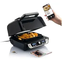 Big Buy Cooking Luchtfriteuse met grill, accessoires en receptenboek InnovaGoods Fryinn 12-in-1, 6000, zwart staal, 3400 W, 6 liter