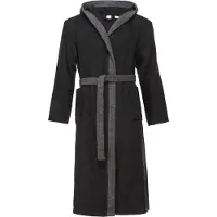 Ladeheid Heren Badjas met Capuchon - 100% Katoen - Wasmachine bestendig - Badstof - Zwart/Donkergrijs - L - LA-LA40-190-DG