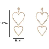Go Dutch Label Oorknoppen Open Heart Dangle Goud Champagne