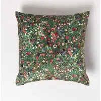 Homescapes fluwelen kussenhoes Italiaans tuinlandschap 46 x 46 cm, kussenhoes Klimt, fuchsia