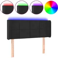 vidaXL Hoofdbord LED 93x16x78/88 cm fluweel zwart