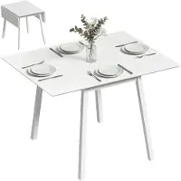 HOMCOM - eettafel - opklapbaar - dennenhout - wit
