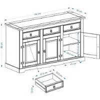 Idimex Mexico meubels dressoir in Mexico stijl, massief grenen