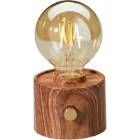 Northpoint Vintage LED-lamp met Edison-stijl, dimbaar via draaiknop, USB-C aansluiting, tafel lamp – moderne decoratie, walnoot