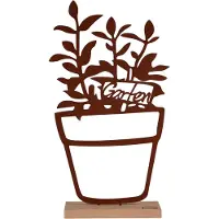 UNUS Bloemenvaas roestlook lente zomer decoratie met bamboevoe