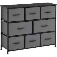 HOMCOM -Kommode-Polyester, Metall-100L x 30B x 78,5H cm-Dunkelgrau