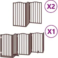 vidaXL Hondenhek inklapbaar 12 panelen 600 cm populierenhout bruin