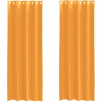 vidaXL Gordijnen voile met doorvoertules 2 st 140x300 cm oranje
