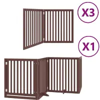 vidaXL Hondenhek inklapbaar 10 panelen 800 cm populierenhout bruin