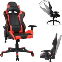 Vdd Bureau stoel, gaming stoel, modern design, Thomas - rood zwart