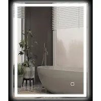 HOMCOM badkamerspiegel - gehard glas - 90×70×4 cm - zilver