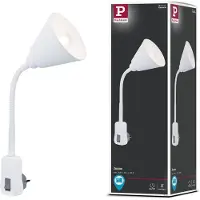 Paulmann Stekkerlamp Junus - Flexarm - E14 230V - Leeslamp & Nachtlamp Dimbaar - Stekkerspot - Stopcontactlamp voor Lees- en Nachtgebruik - Wit