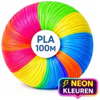 TinyPlay NEON 3D Pen Vullingen - Starterspakket PLA Filament 1.75 mm - voor 3D Tekenen - 100 Meter Navullingen in 6 kleuren NEON - Kinderen