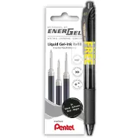 Pentel Gelschrijvervulling Pentel LR7 Energel met gratis gelpen medium zwart blister à 3 stuks