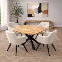 Zita Home - eettafel - 120cm rond - naturel - mangohout - Deens - dutch