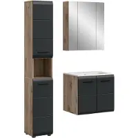 Furnilux Moderne badcombinatie mat 4-delige set met wastafel en spiegelkast